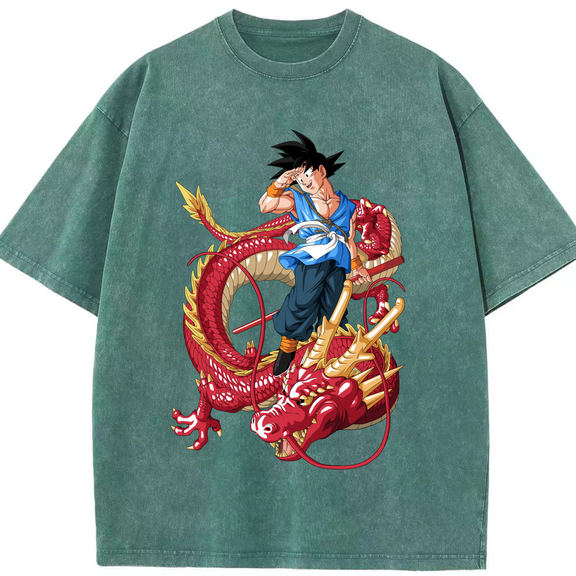 ドラゴンボール 孫悟空（そん ごくう）Son Goku カカロット DRAGON BALL Kakarotto 綿100% ヴィンテージ風 半袖Tシャツ（フロントプリント）